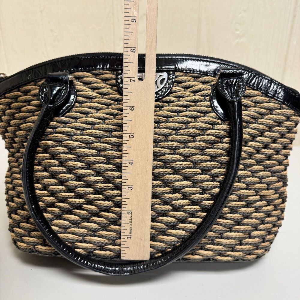 Vintage Brighton Woven Straw Shoulder Crossbody Handbag Purse - Picture 8 of 12